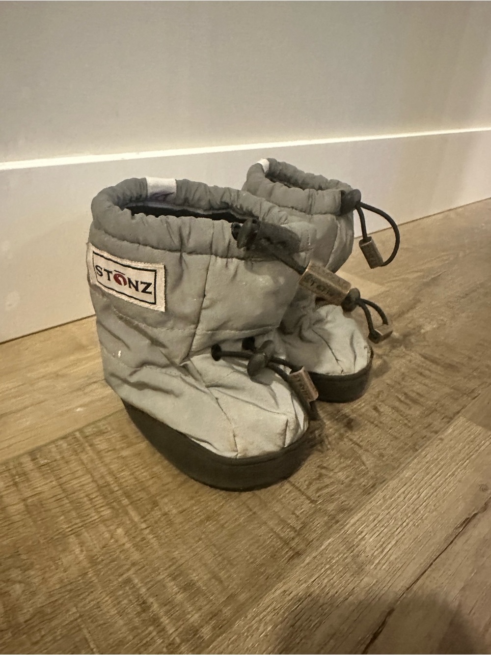 Stonz Light Gray Insulated Baby Boots with Black Soles